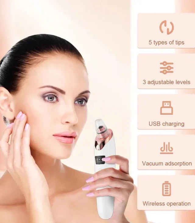 Shop Saverr Blackhead Remover Vacuum – Powerful Facial Pore Cleaner & Acne Suction Tool - Image 2