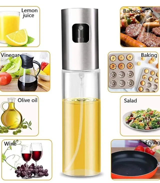 Cooking Oil Sprayer - 100ml Glass Bottle for Oil, Vinegar & Sauce - Perfect for BBQ, Baking & Grilling
