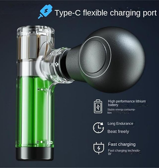 Mini Massage Gun - Portable Deep Tissue Massager with 4 Intensity Levels, USB-C (Random Color) - Image 3