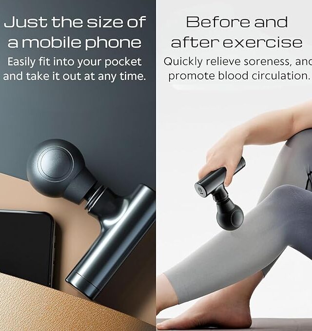 Mini Massage Gun - Portable Deep Tissue Massager with 4 Intensity Levels, USB-C (Random Color) - Image 5